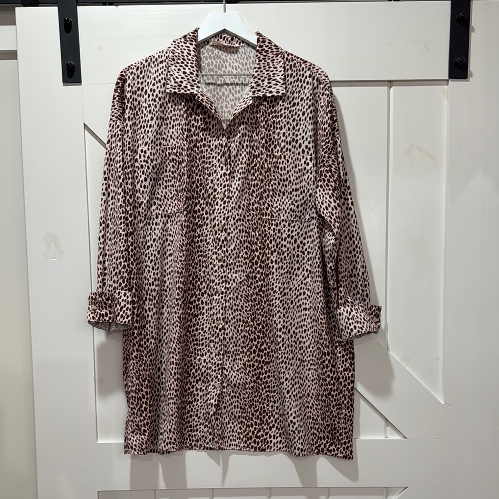 Leopard Print Button-Up Shirt